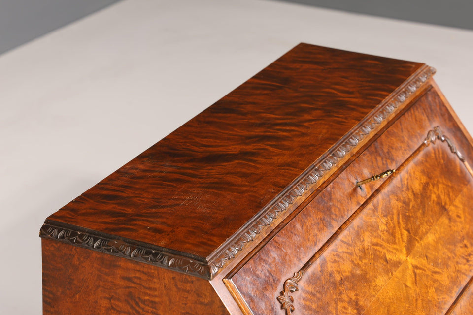 Beautiful secretary Chippendale style antique around 1940 office chest of drawers writing chest