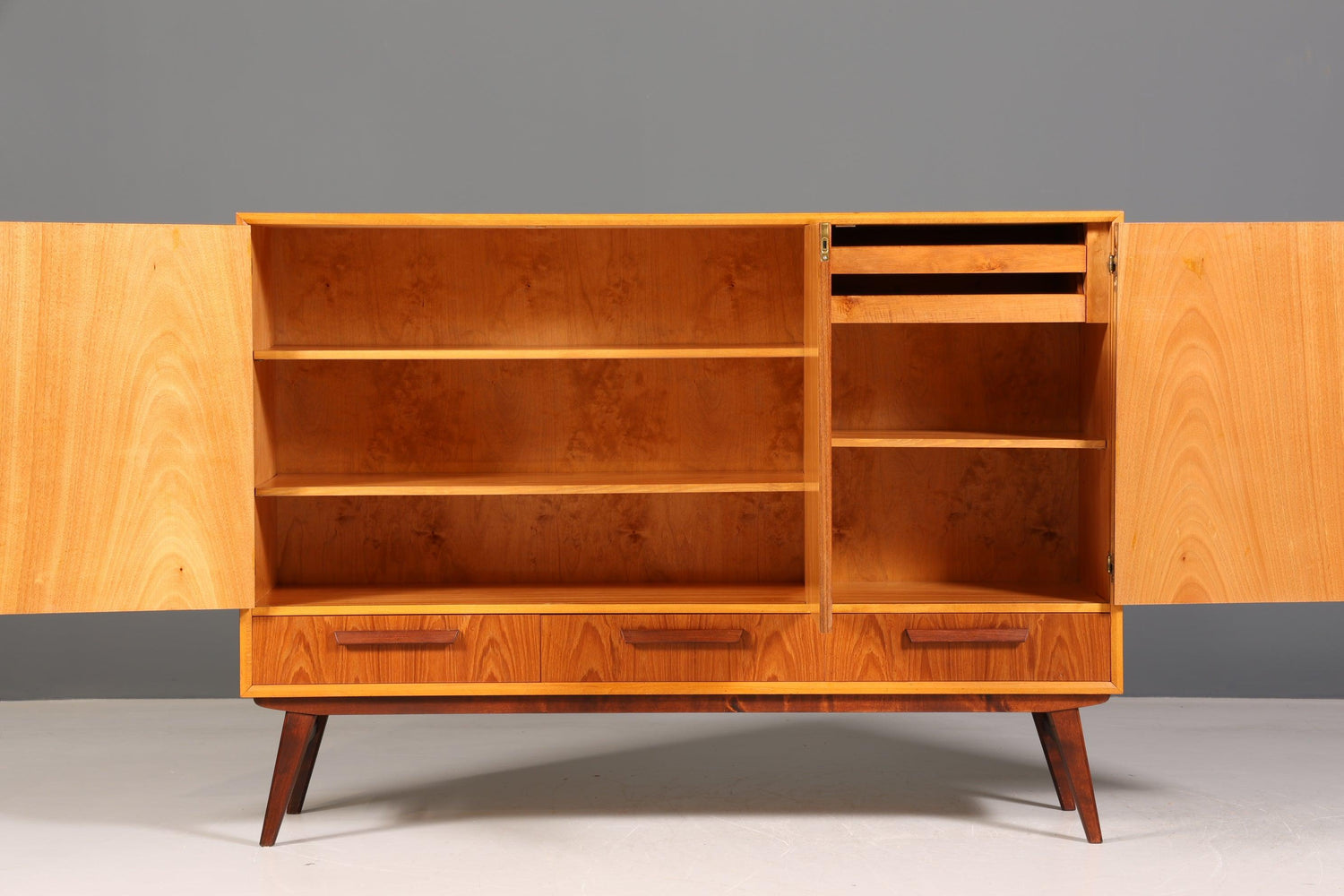 Beautiful Mid Century Highboard Retro Cabinet Vintage Bookcase Chest of Drawers Office Cabinet Vertiko