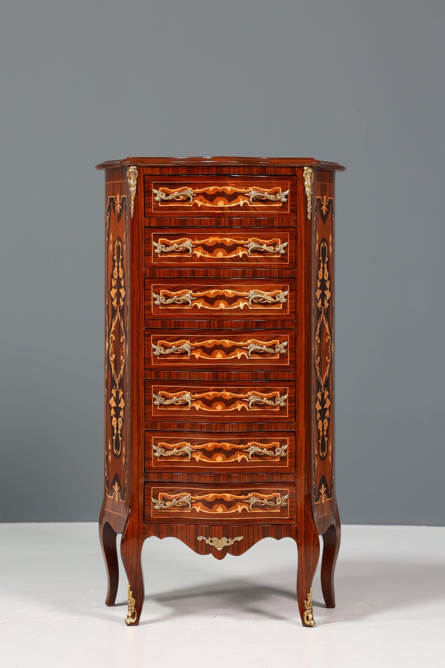 Wunderschönes Barock Design Vertiko Louis XV Highboard Kommode Schubladenkommode