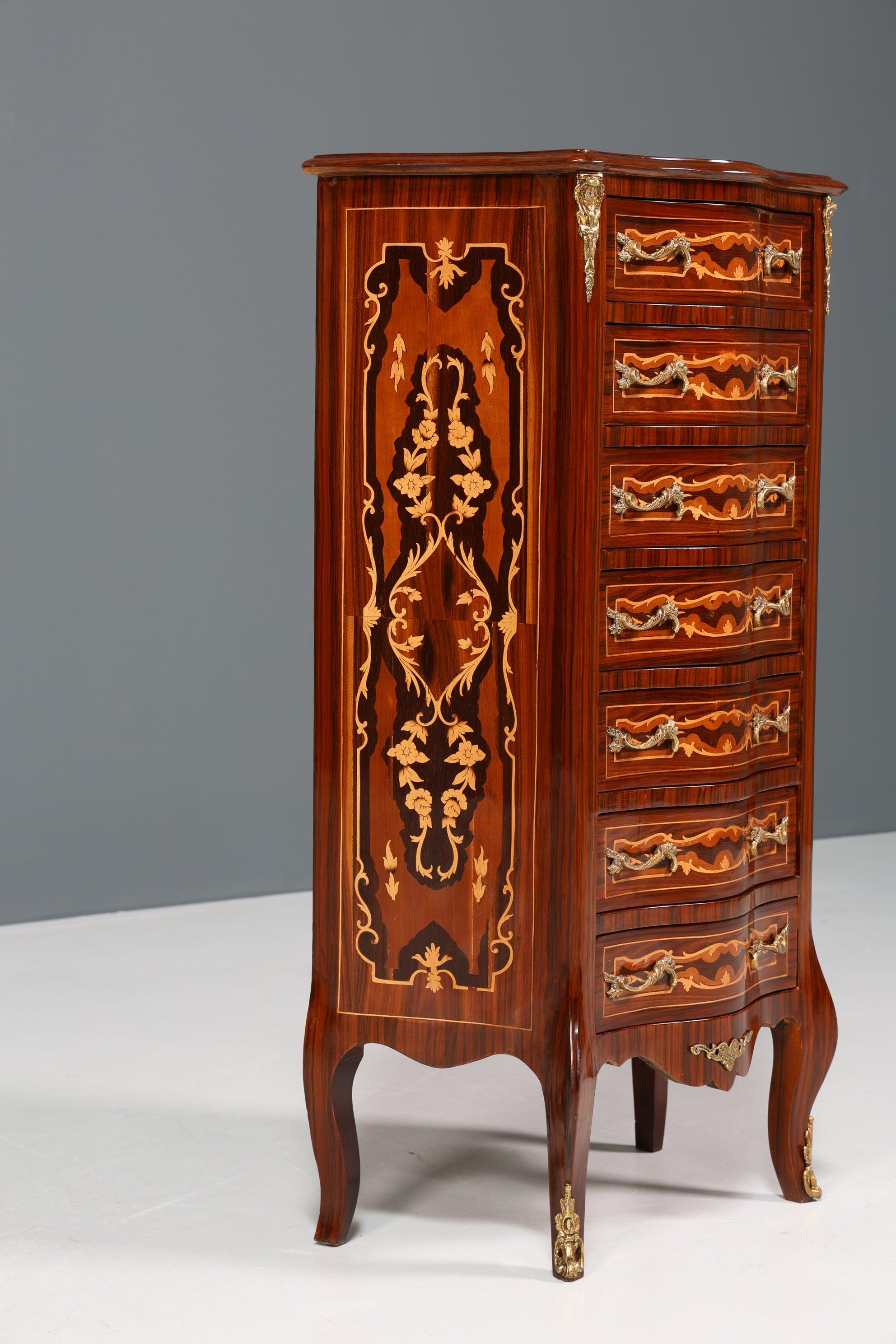 Wunderschönes Barock Design Vertiko Louis XV Highboard Kommode Schubladenkommode