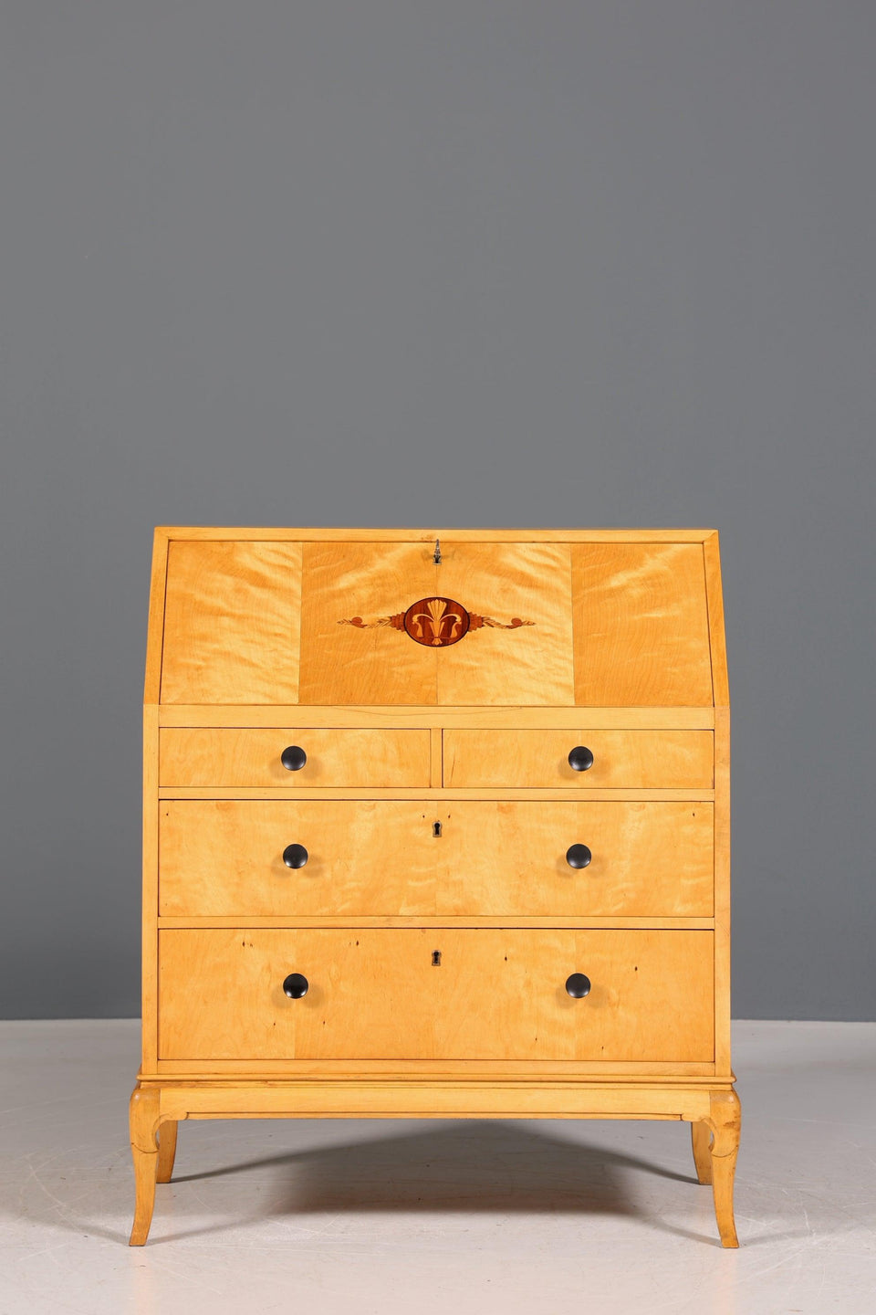 Noble secretary in Biedermeier style around 1930 real wood writing furniture chest of drawers