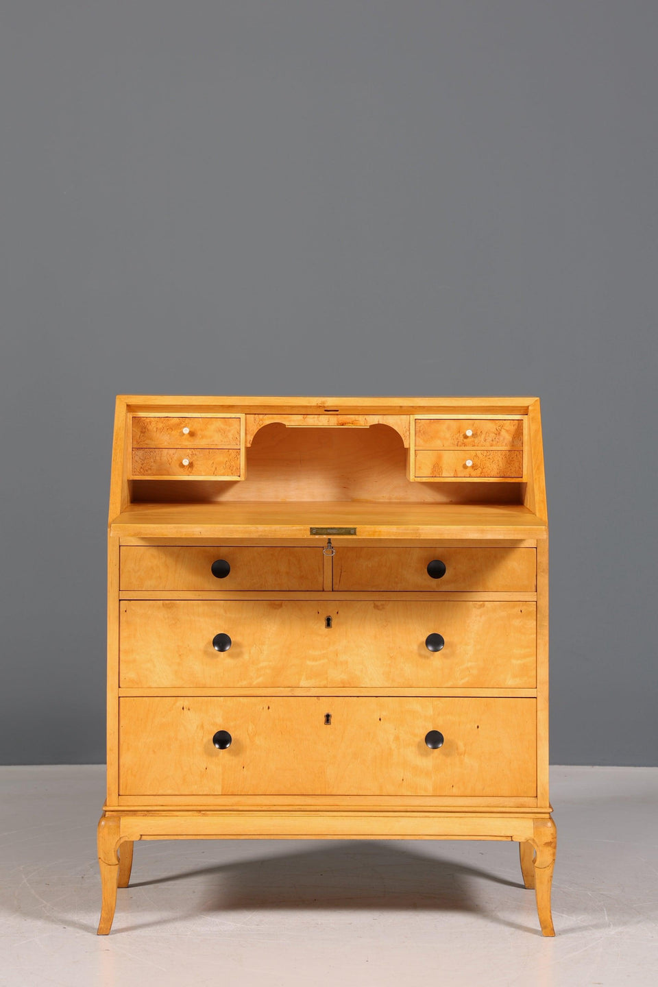 Noble secretary in Biedermeier style around 1930 real wood writing furniture chest of drawers