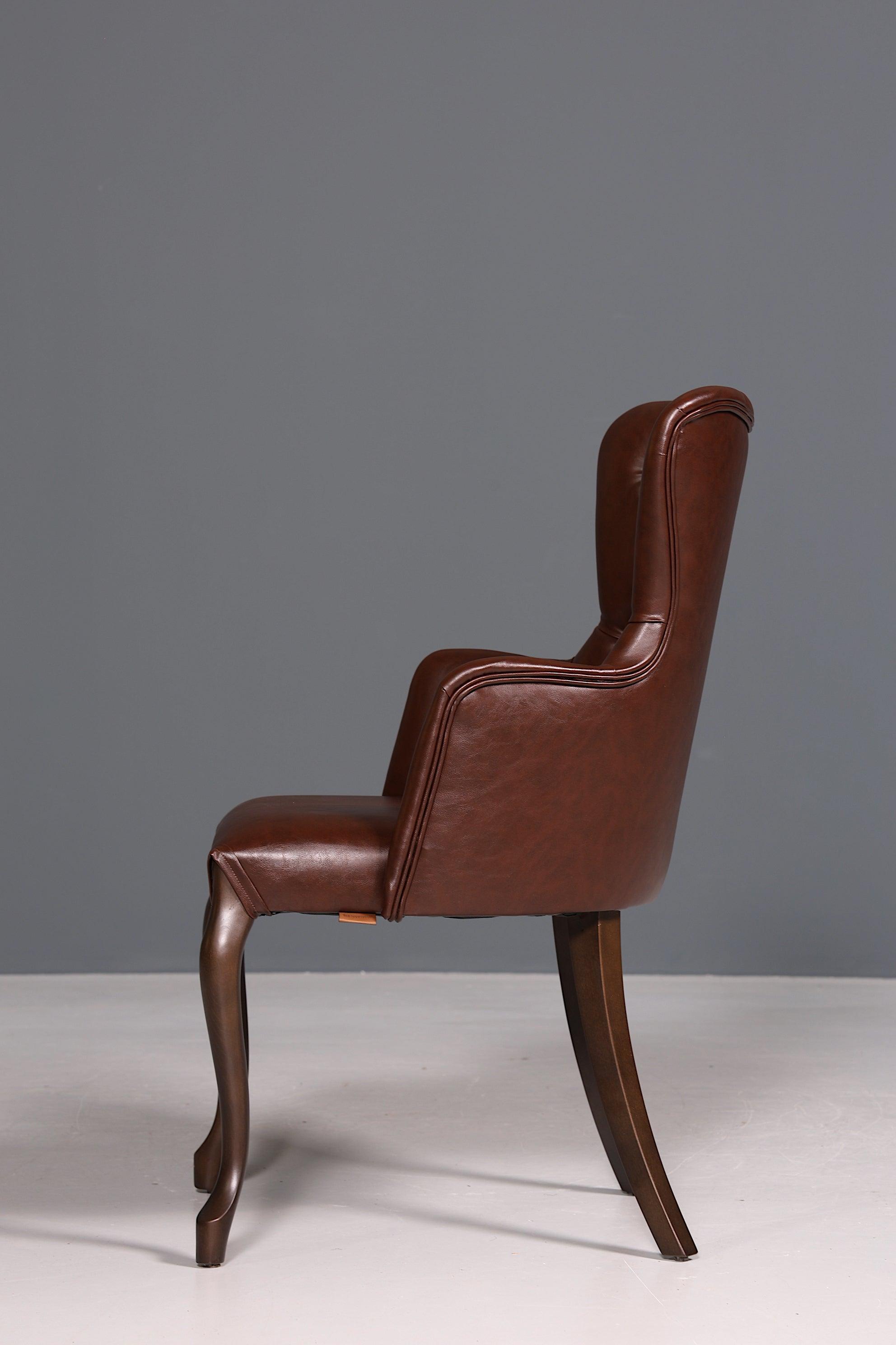 Noble Chesterfield style armchair &quot;Manila Brown&quot; dining room chair kitchen chair secretary chair 