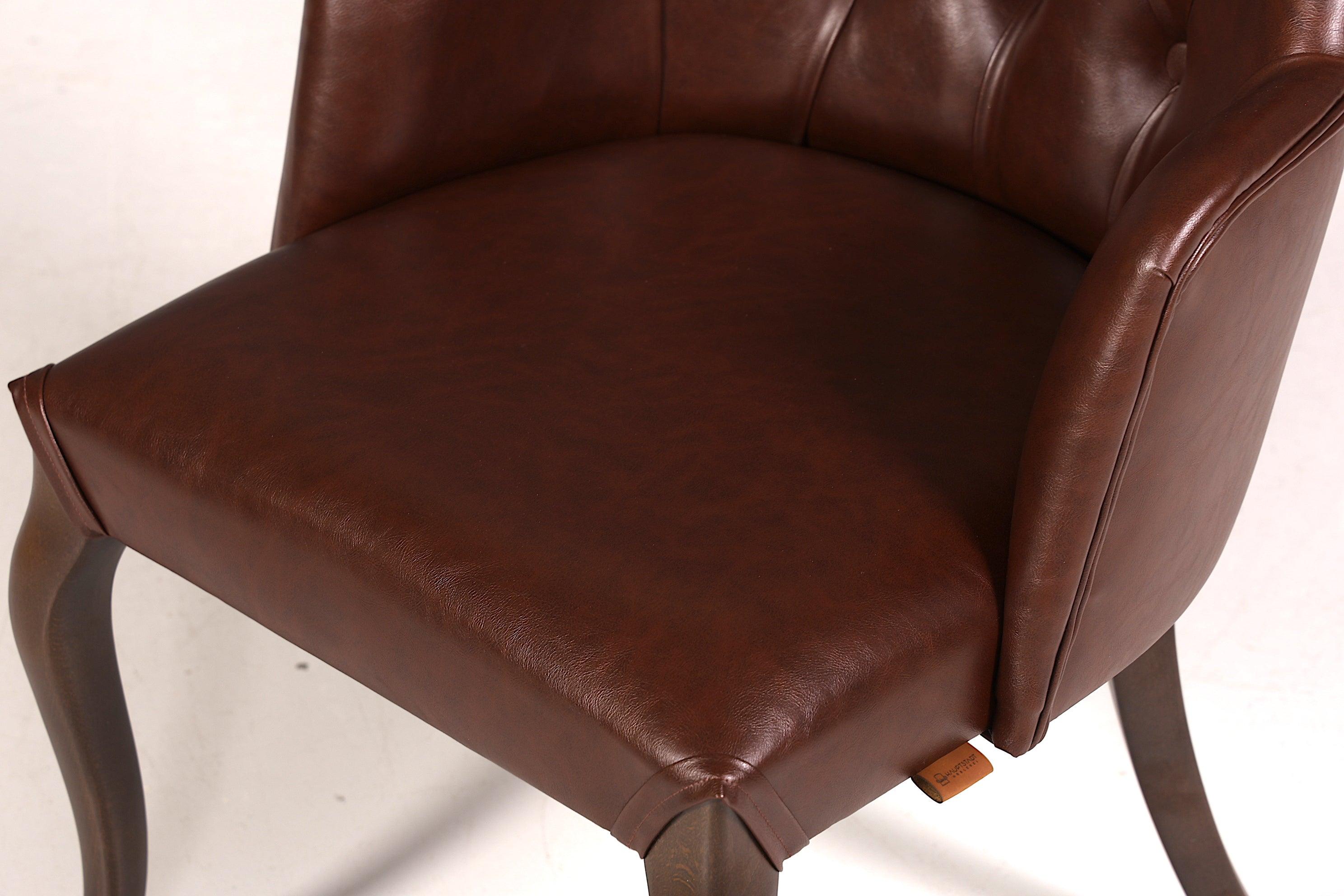 Noble Chesterfield style armchair &quot;Manila Brown&quot; dining room chair kitchen chair secretary chair 