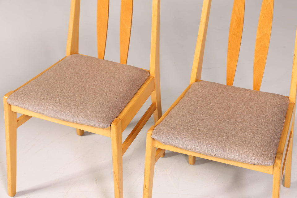 2x Simple Mid Century Chairs Retro Chair Set Danish Design Kitchen Chairs Dining Room Chairs