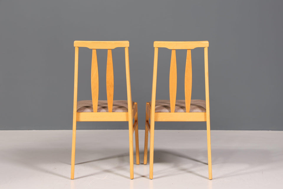 2x Simple Mid Century Chairs Retro Chair Set Danish Design Kitchen Chairs Dining Room Chairs