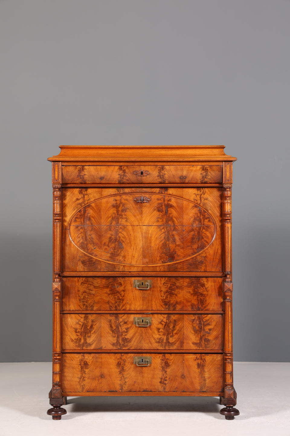 Stilvoller Gründerzeit Sekretär Vertiko Highboard Louis Philippe Kommode Schrank um 1880