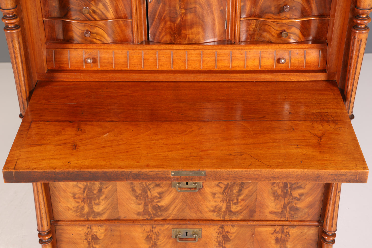 Stilvoller Gründerzeit Sekretär Vertiko Highboard Louis Philippe Kommode Schrank um 1880