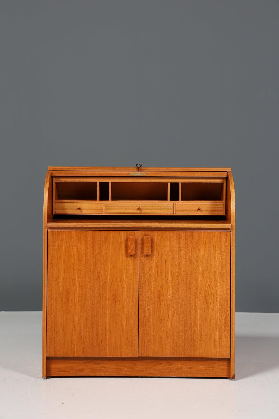 Traumhafter Mid Century Rollladen Sekretär Danish Design Büro Schrank 60er Jahre Schreib Kommode