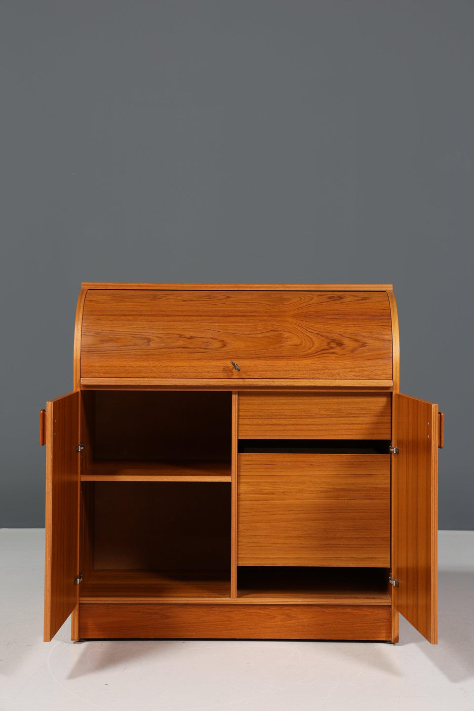 Traumhafter Mid Century Rollladen Sekretär Danish Design Büro Schrank 60er Jahre Schreib Kommode