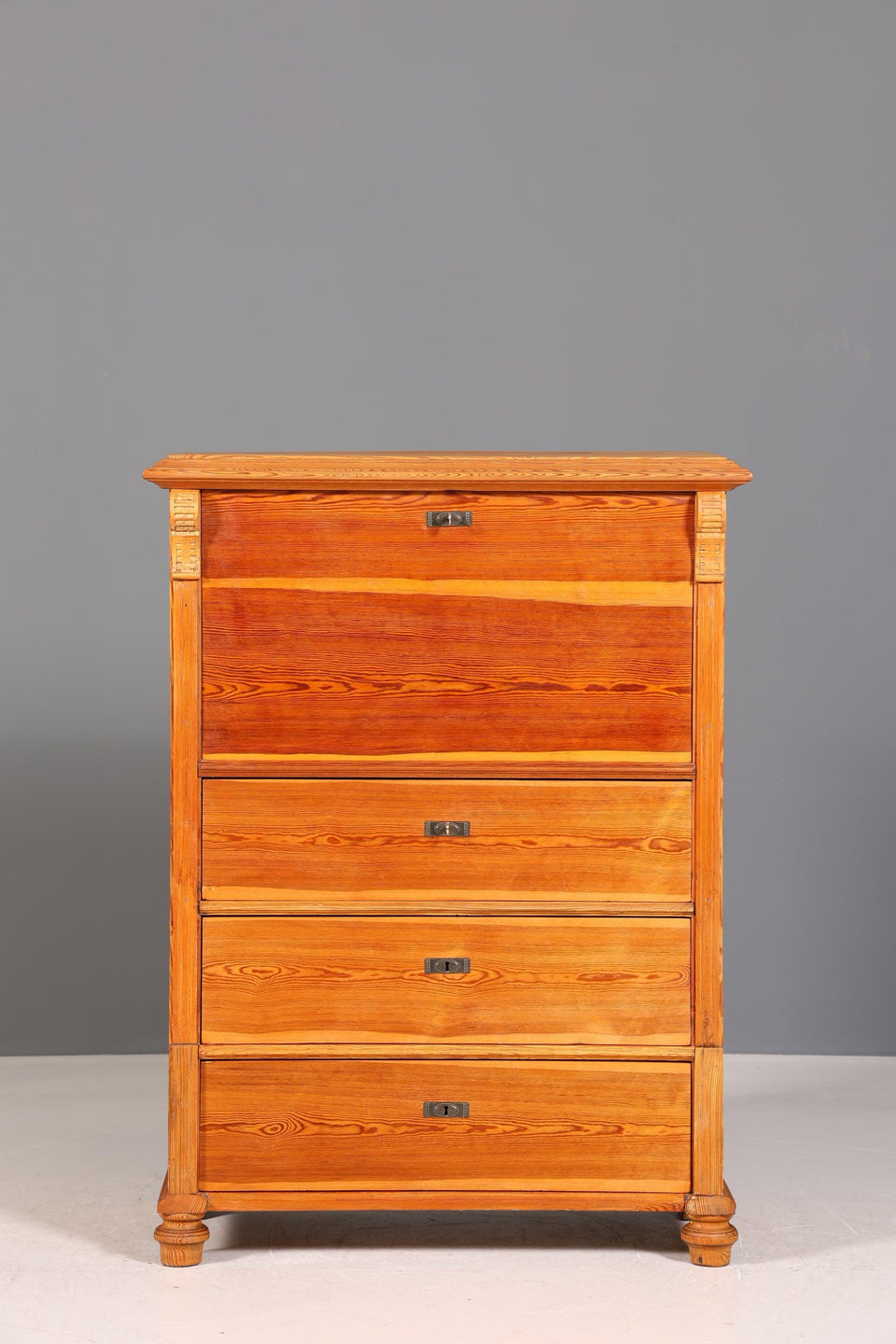 Beautiful Art Nouveau Secretary Vertiko Antique Softwood Chest of Drawers around 1890 Writing Chest