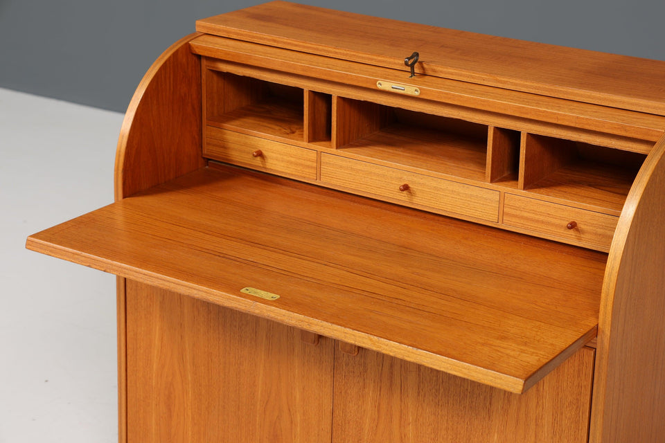 Traumhafter Mid Century Rollladen Sekretär Danish Design Büro Schrank 60er Jahre Schreib Kommode