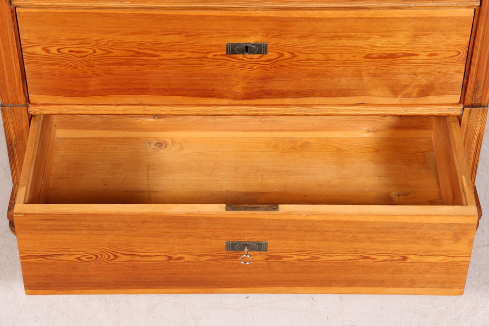 Beautiful Art Nouveau Secretary Vertiko Antique Softwood Chest of Drawers around 1890 Writing Chest