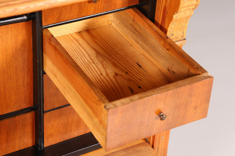 Beautiful Art Nouveau Secretary Vertiko Antique Softwood Chest of Drawers around 1890 Writing Chest