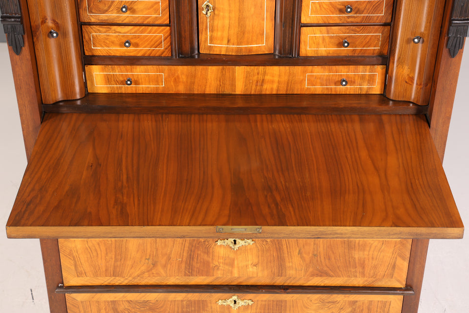 Edler Gründerzeit Sekretär Vertiko Nussbaum Jugendstil Highboard Louis Philippe Kommode um 1880