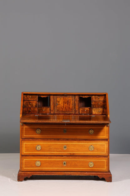 Beautiful English secretary real wood writing chest UK antique desk chest of drawers