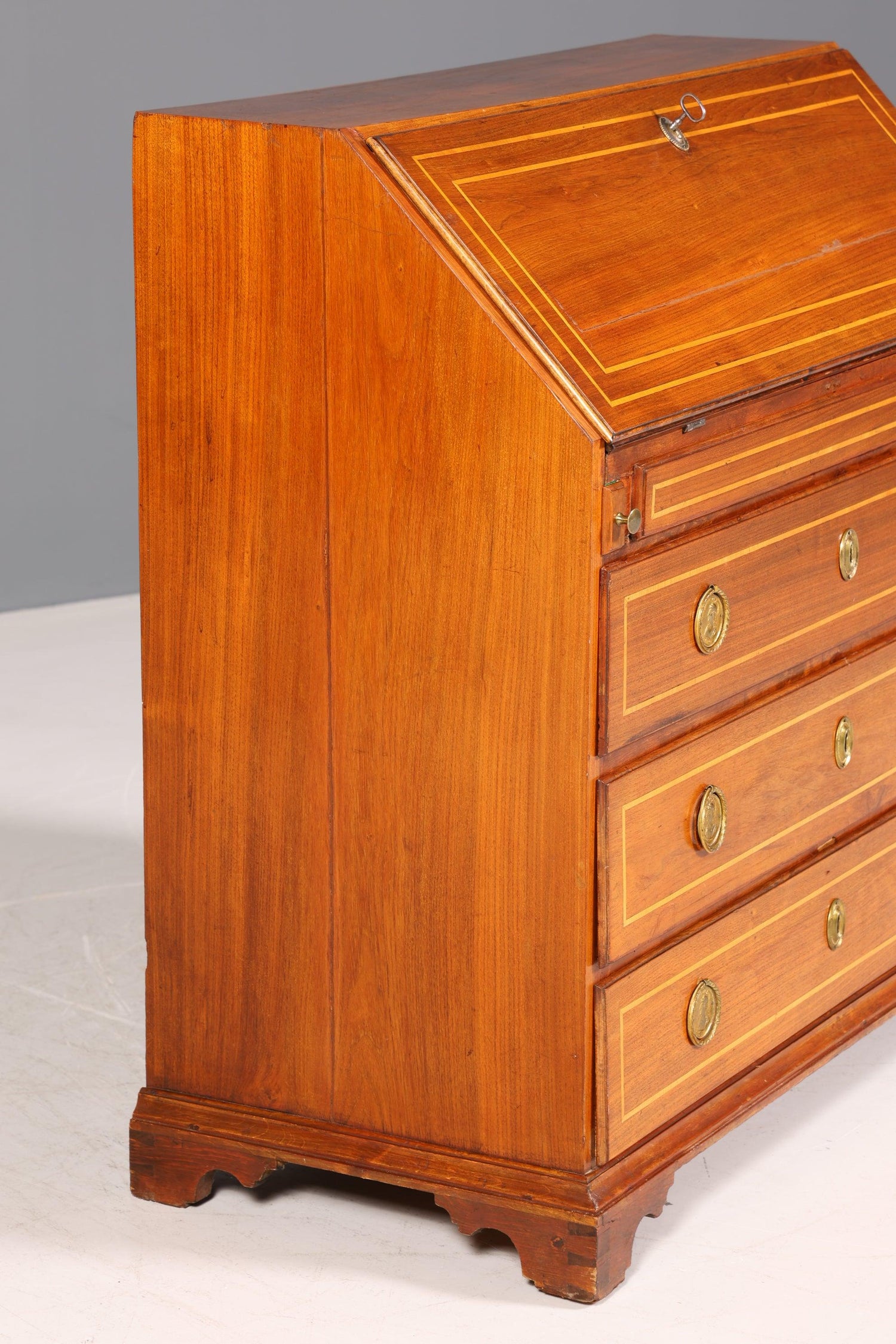 Beautiful English secretary real wood writing chest UK antique desk chest of drawers