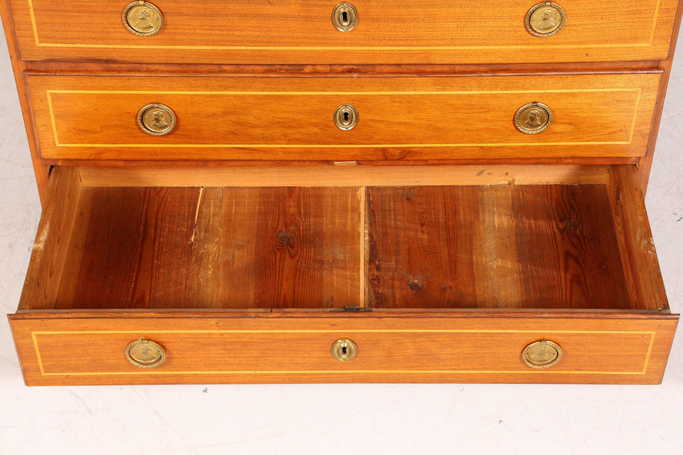 Beautiful English secretary real wood writing chest UK antique desk chest of drawers