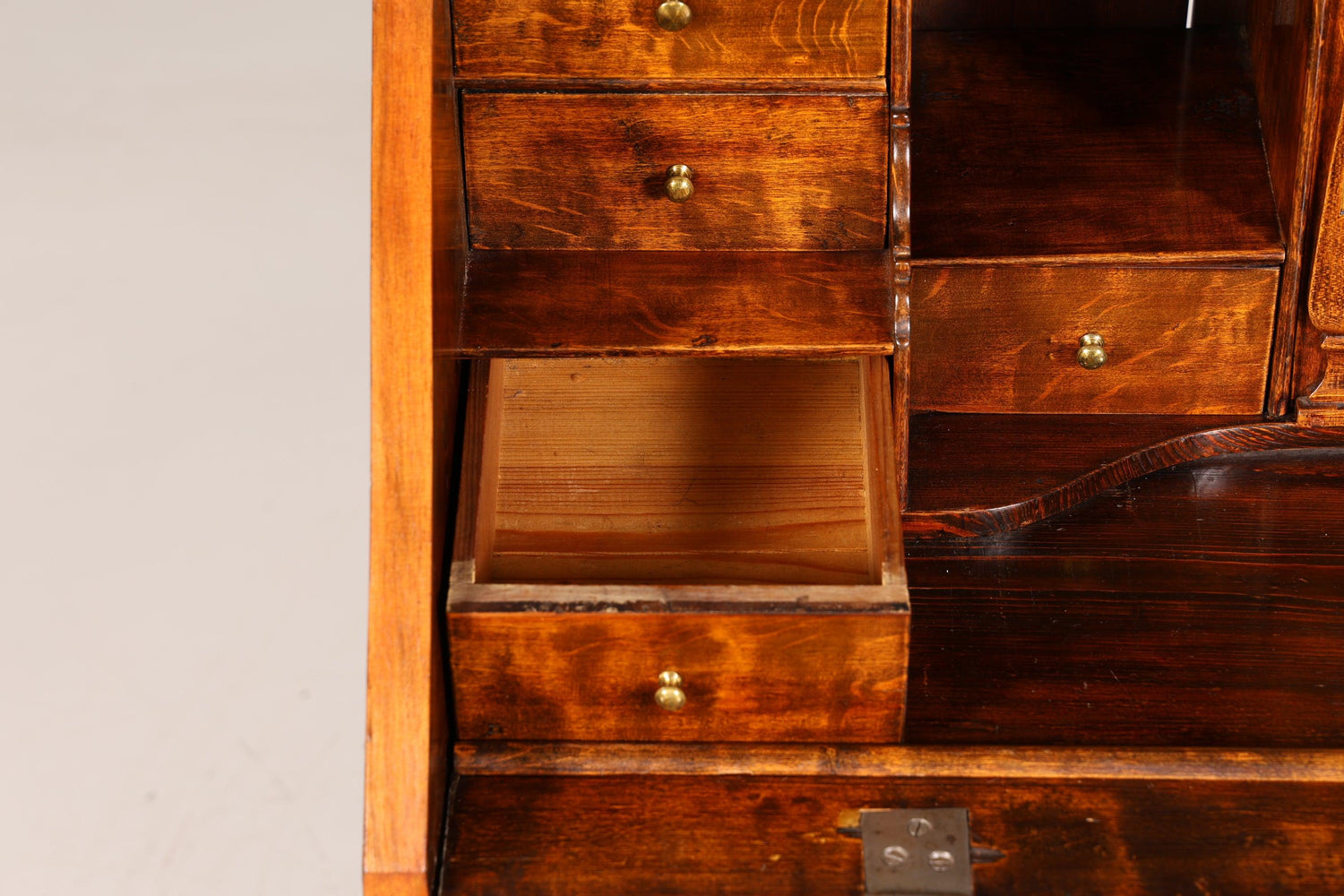 Beautiful English secretary real wood writing chest UK antique desk chest of drawers