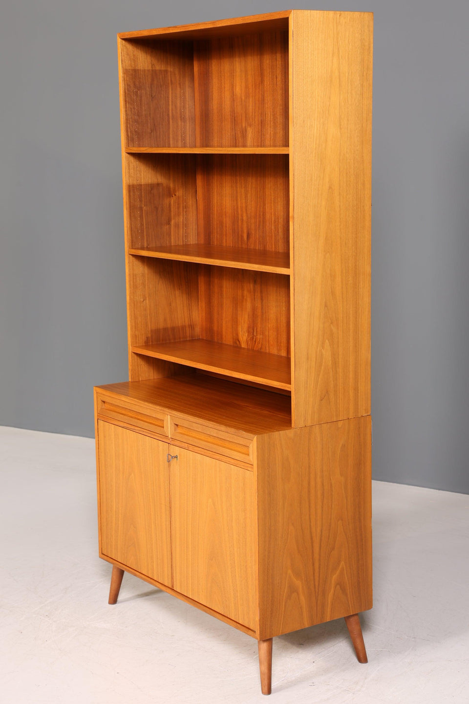 Simple Mid Century Bookcase Danish Design Cabinet Retro Chest of Drawers "Made in Denmark" Shelf 60s 1 of 2