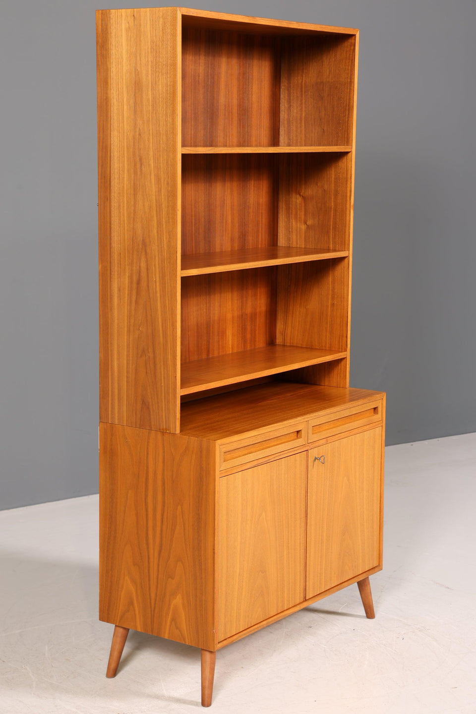 Simple Mid Century Bookcase Danish Design Cabinet Retro Chest of Drawers "Made in Denmark" Shelf 60s 1 of 2