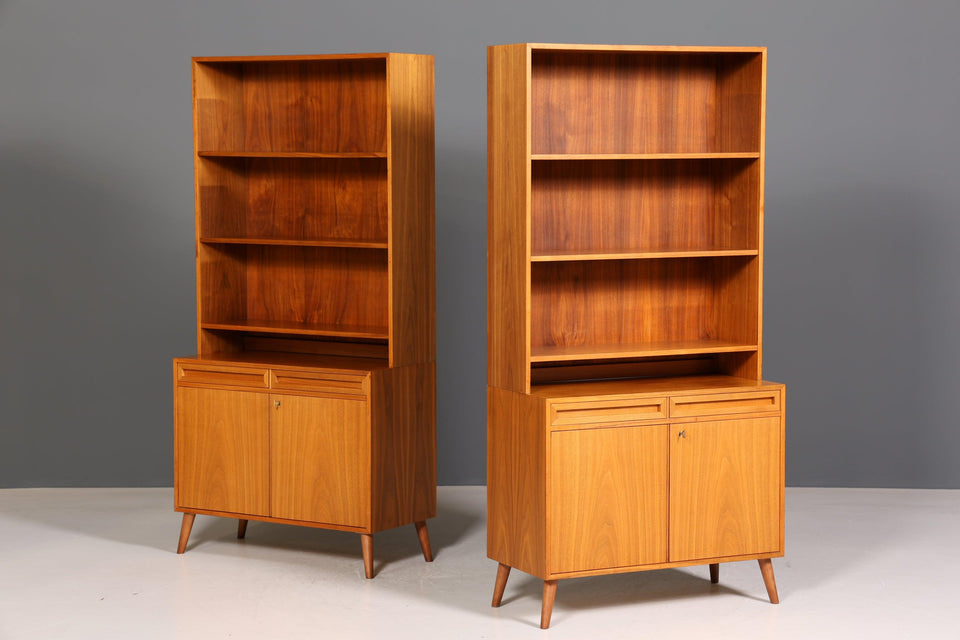 Simple Mid Century Bookcase Danish Design Cabinet Retro Chest of Drawers "Made in Denmark" Shelf 60s 1 of 2