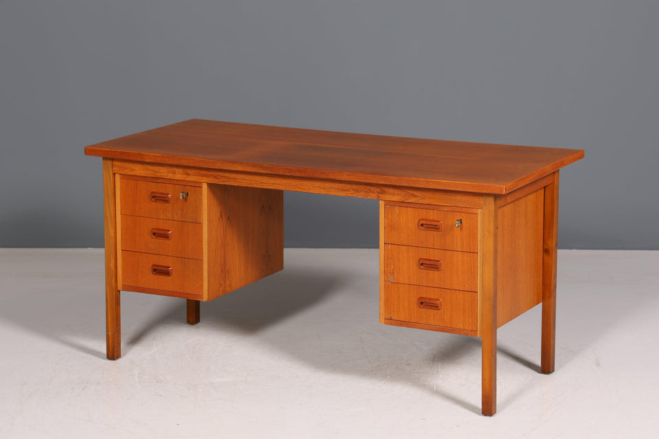 Beautiful Mid Century Desk Danish Design Teak Wood Office Desk 60s