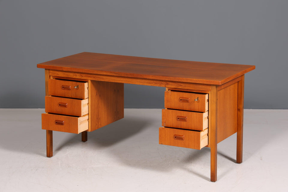 Beautiful Mid Century Desk Danish Design Teak Wood Office Desk 60s