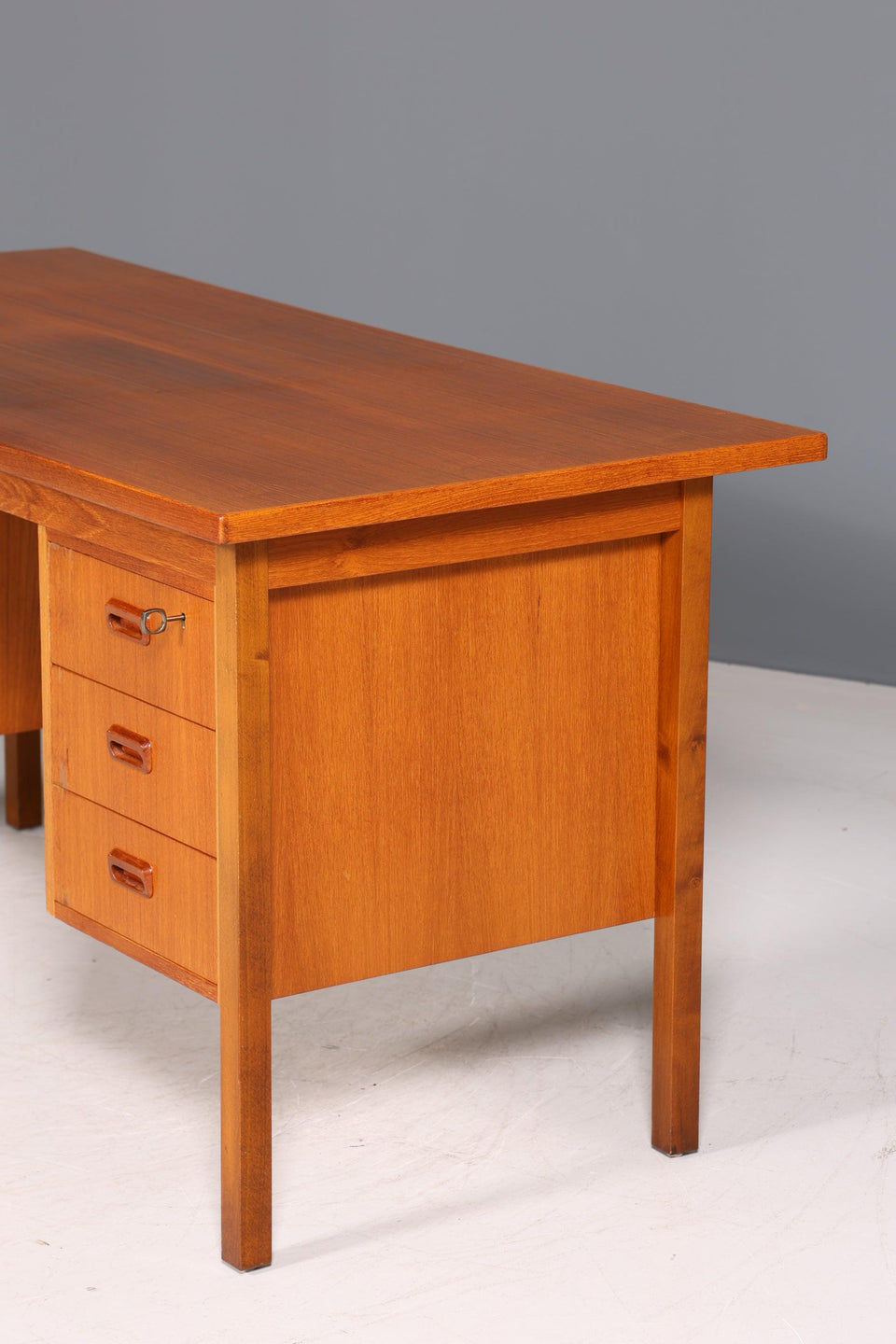 Beautiful Mid Century Desk Danish Design Teak Wood Office Desk 60s