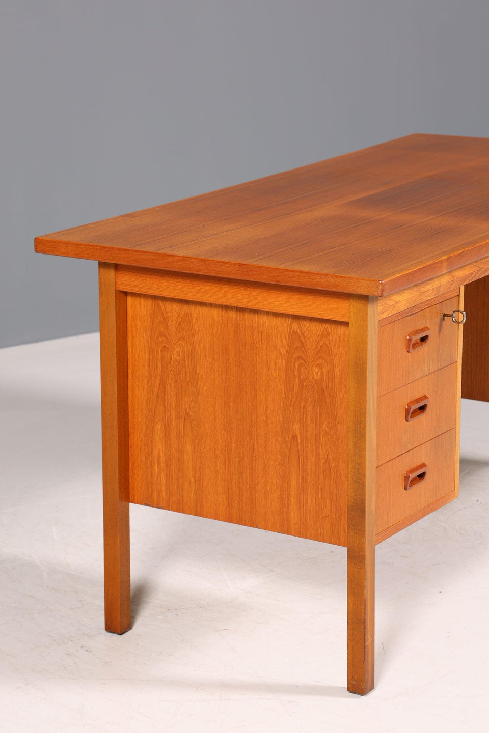 Beautiful Mid Century Desk Danish Design Teak Wood Office Desk 60s