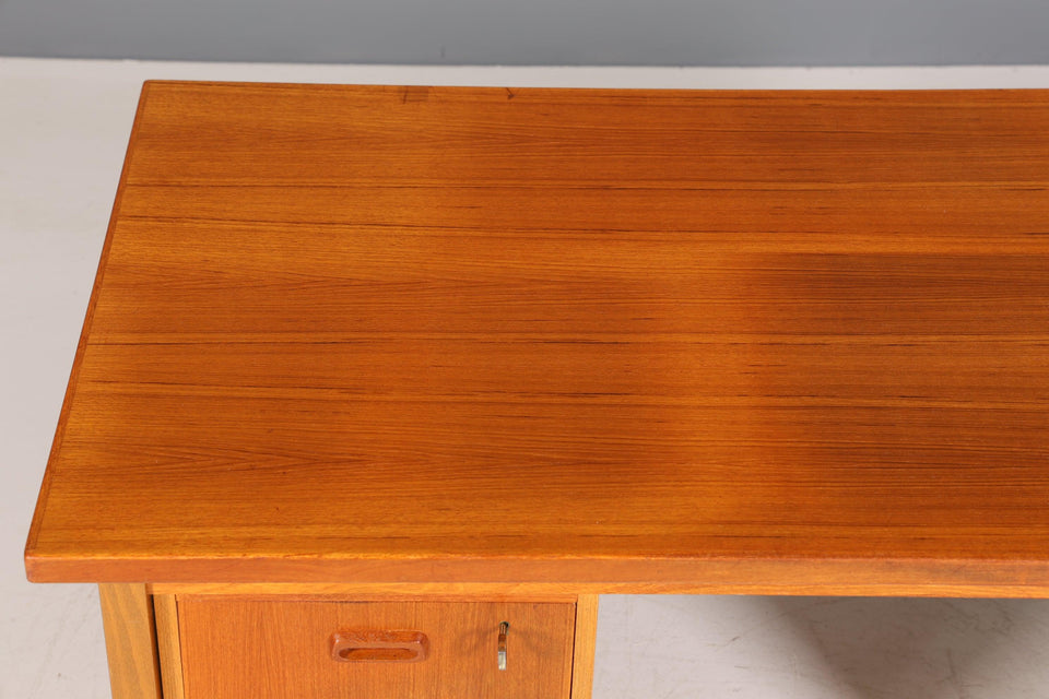 Beautiful Mid Century Desk Danish Design Teak Wood Office Desk 60s