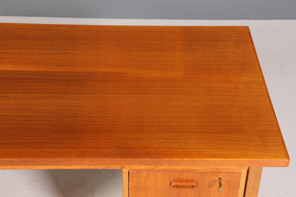 Beautiful Mid Century Desk Danish Design Teak Wood Office Desk 60s