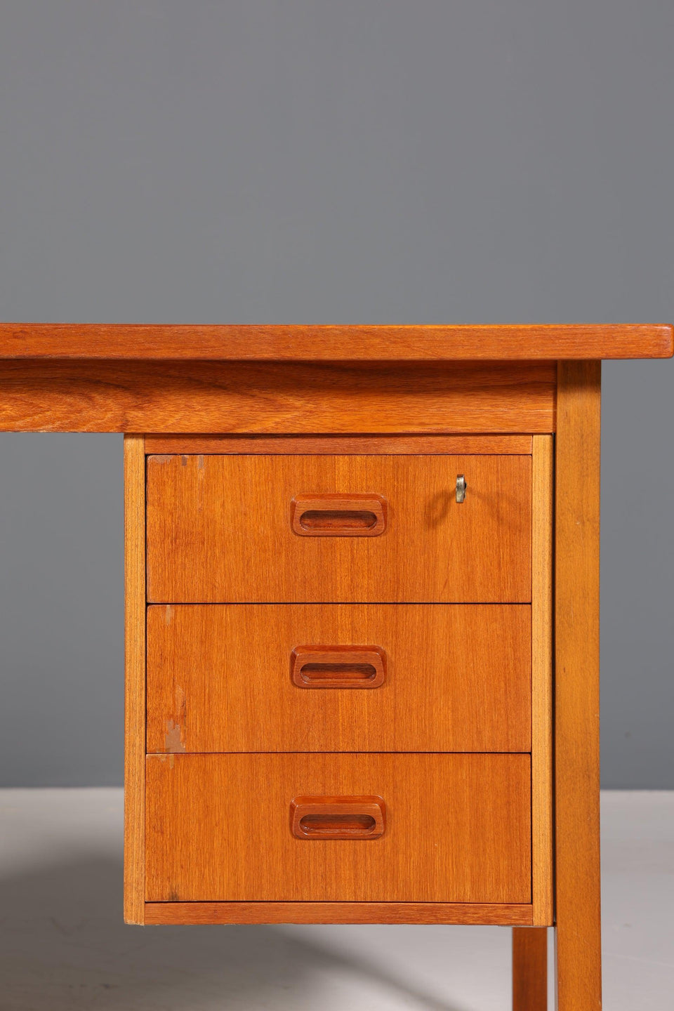 Beautiful Mid Century Desk Danish Design Teak Wood Office Desk 60s