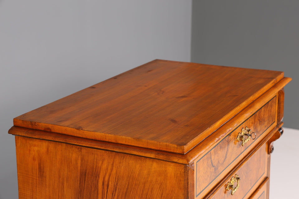 Stylish Wilhelminian style Vertiko walnut highboard Louis Philippe chest of drawers around 1880