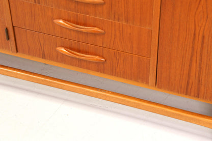 Simple Mid Century Highboard Vintage Sideboard Danish Design Teak Wood Chest of Drawers 60s