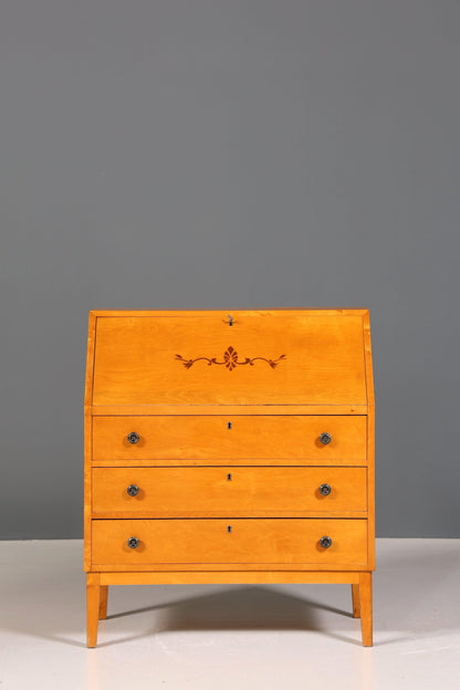 Dreamlike secretary in Biedermeier style around 1940 writing furniture real wood office chest of drawers