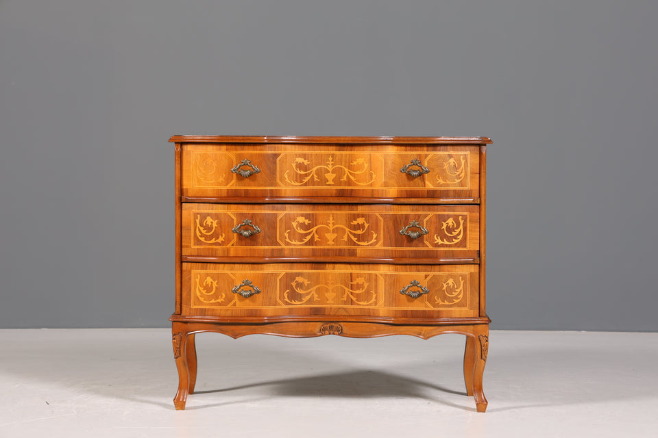 Traumhafte Kommode im Barock Stil Sideboard Intarsien echt Holz Schubladenkommode