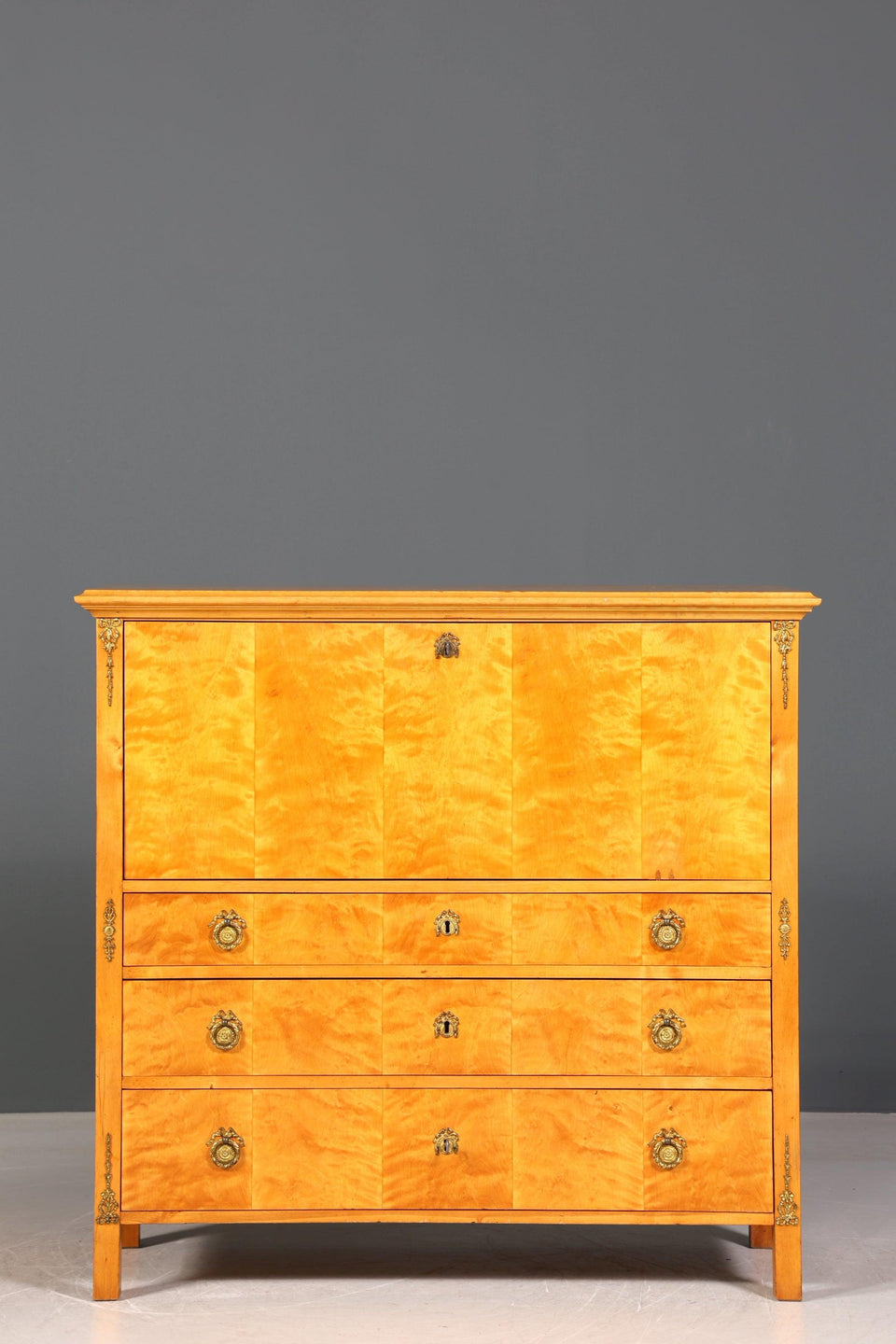 Stylish original Biedermeier secretary around 1860 chest of drawers antique office chest of drawers