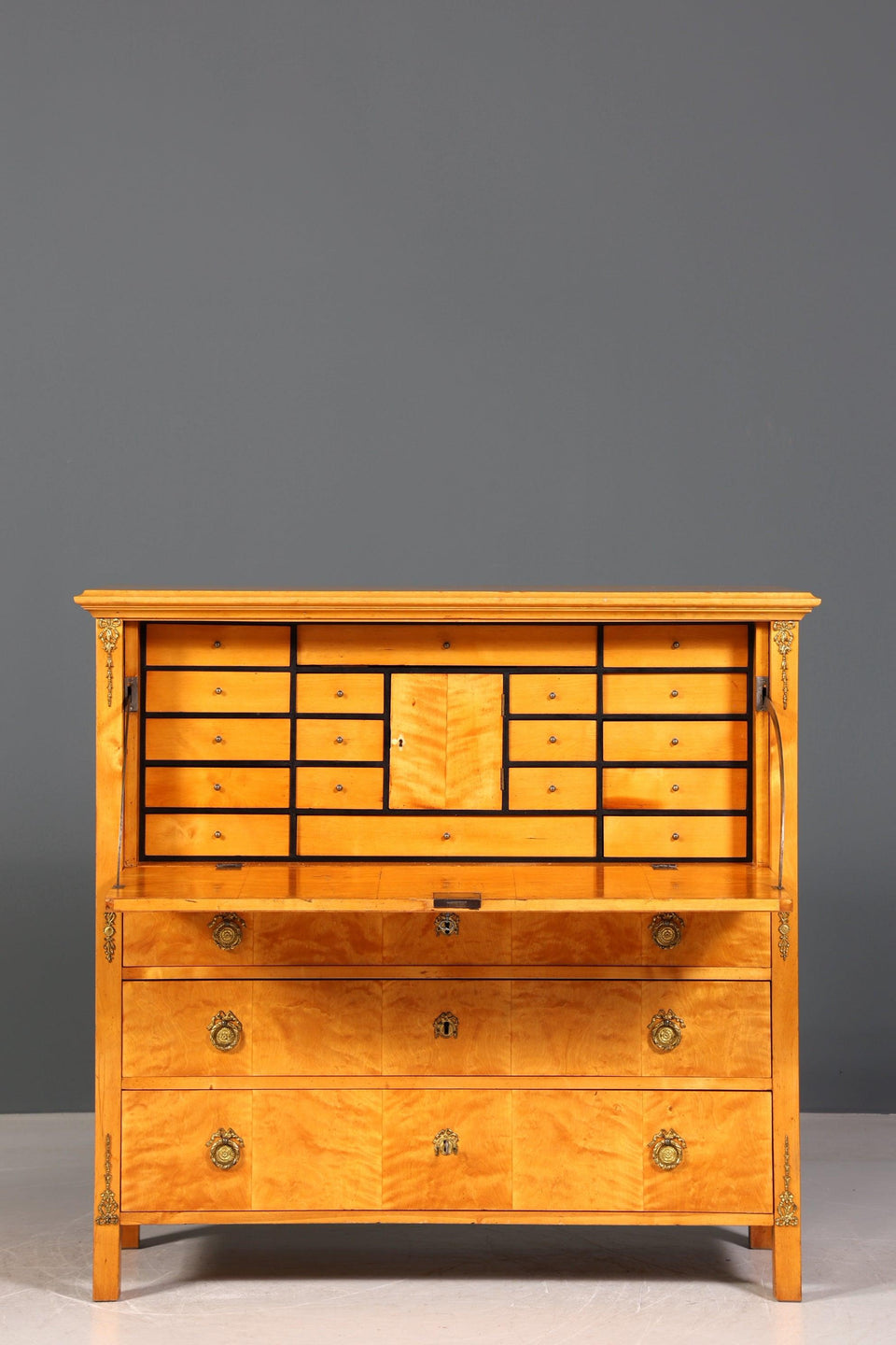 Stylish original Biedermeier secretary around 1860 chest of drawers antique office chest of drawers