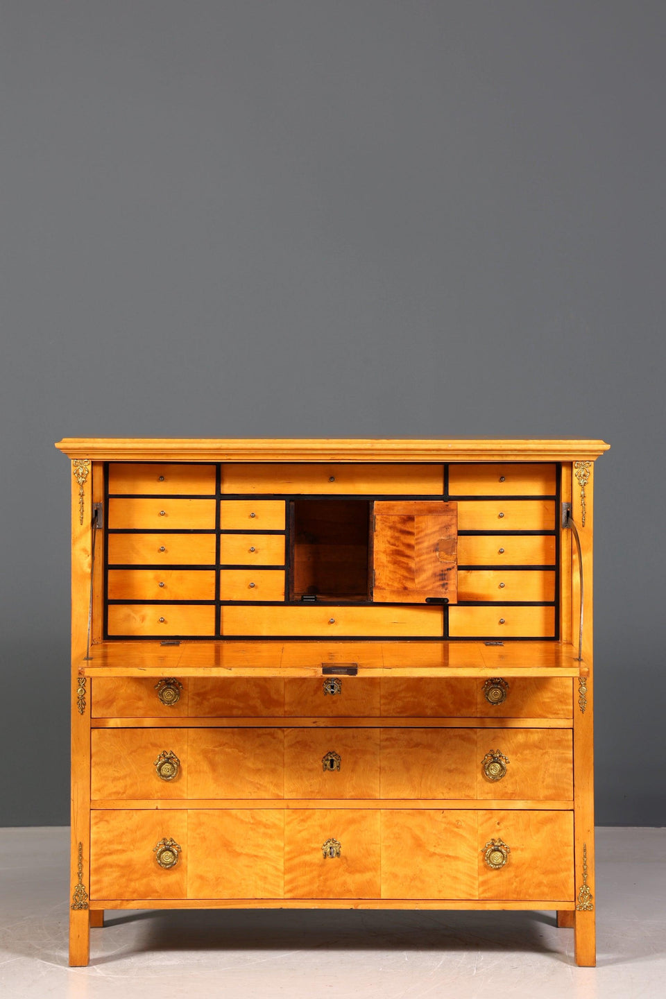 Stylish original Biedermeier secretary around 1860 chest of drawers antique office chest of drawers