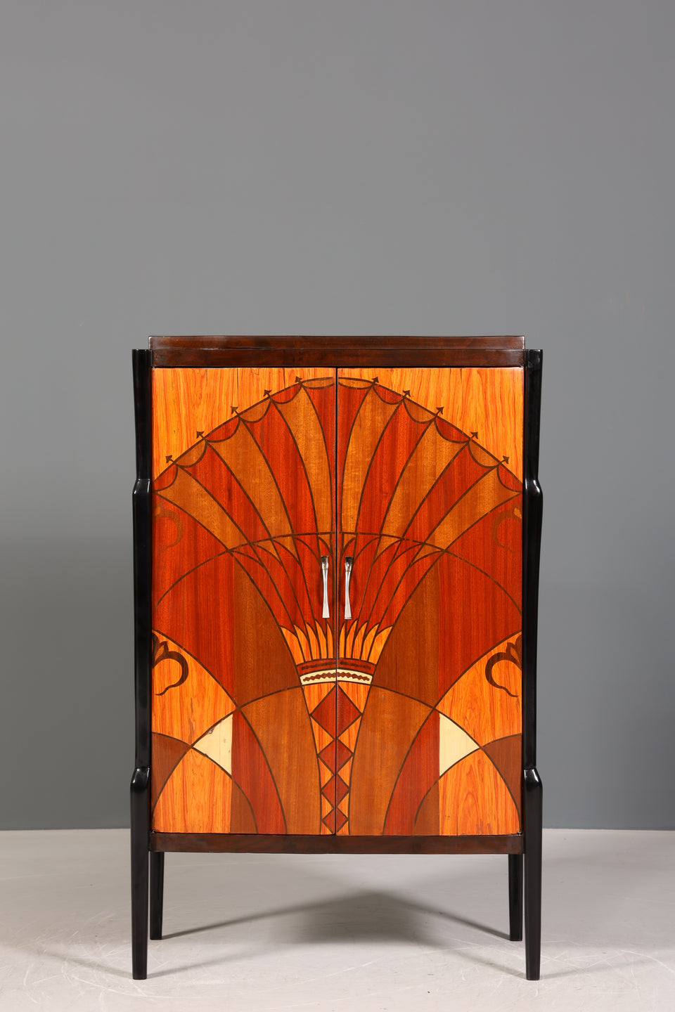 Wunderschönes Art Deco Stil Highboard Schrank Kommode Vertiko Sun Cabinet