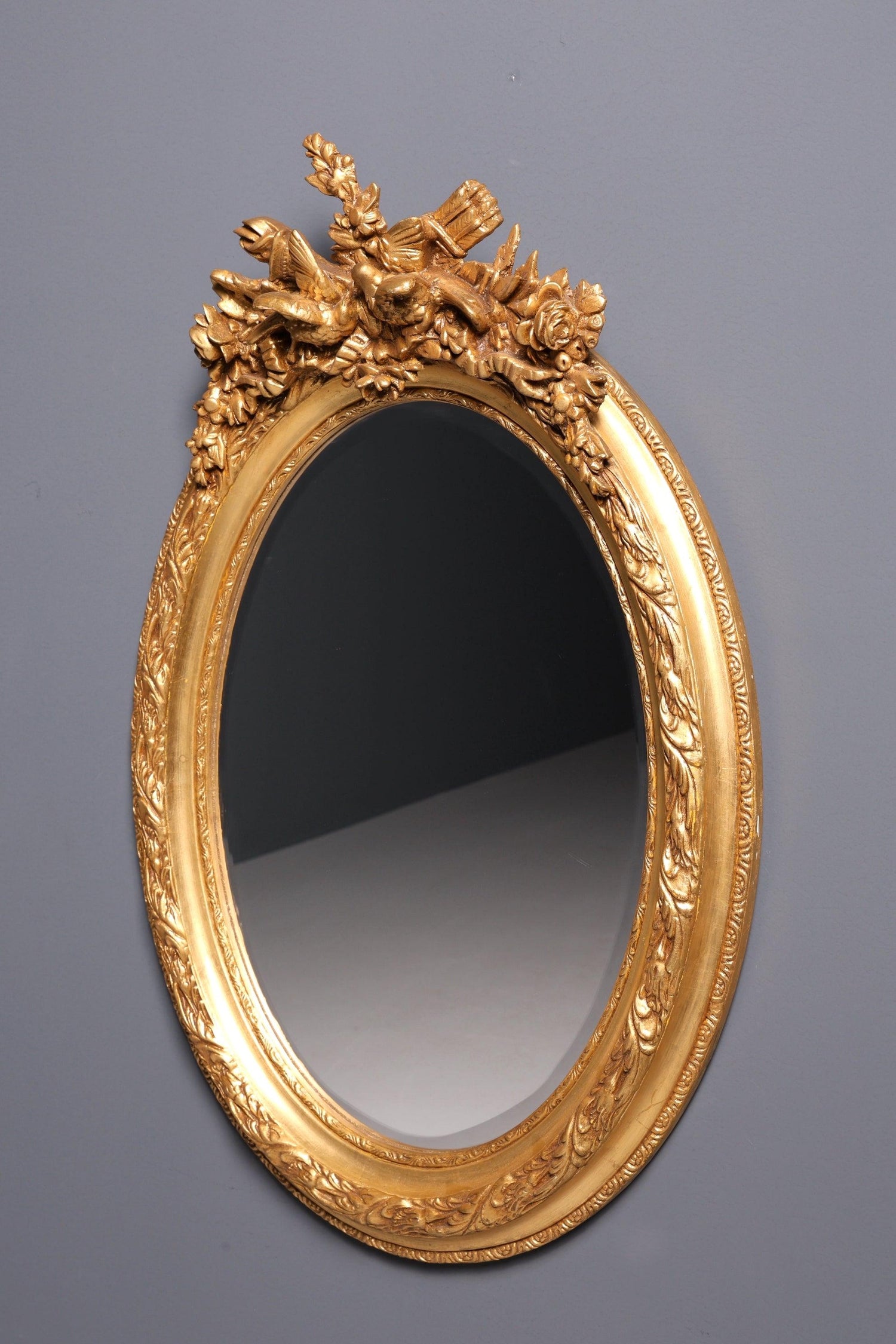 Noble oval splendor baroque style wall mirror ornaments gold mirror