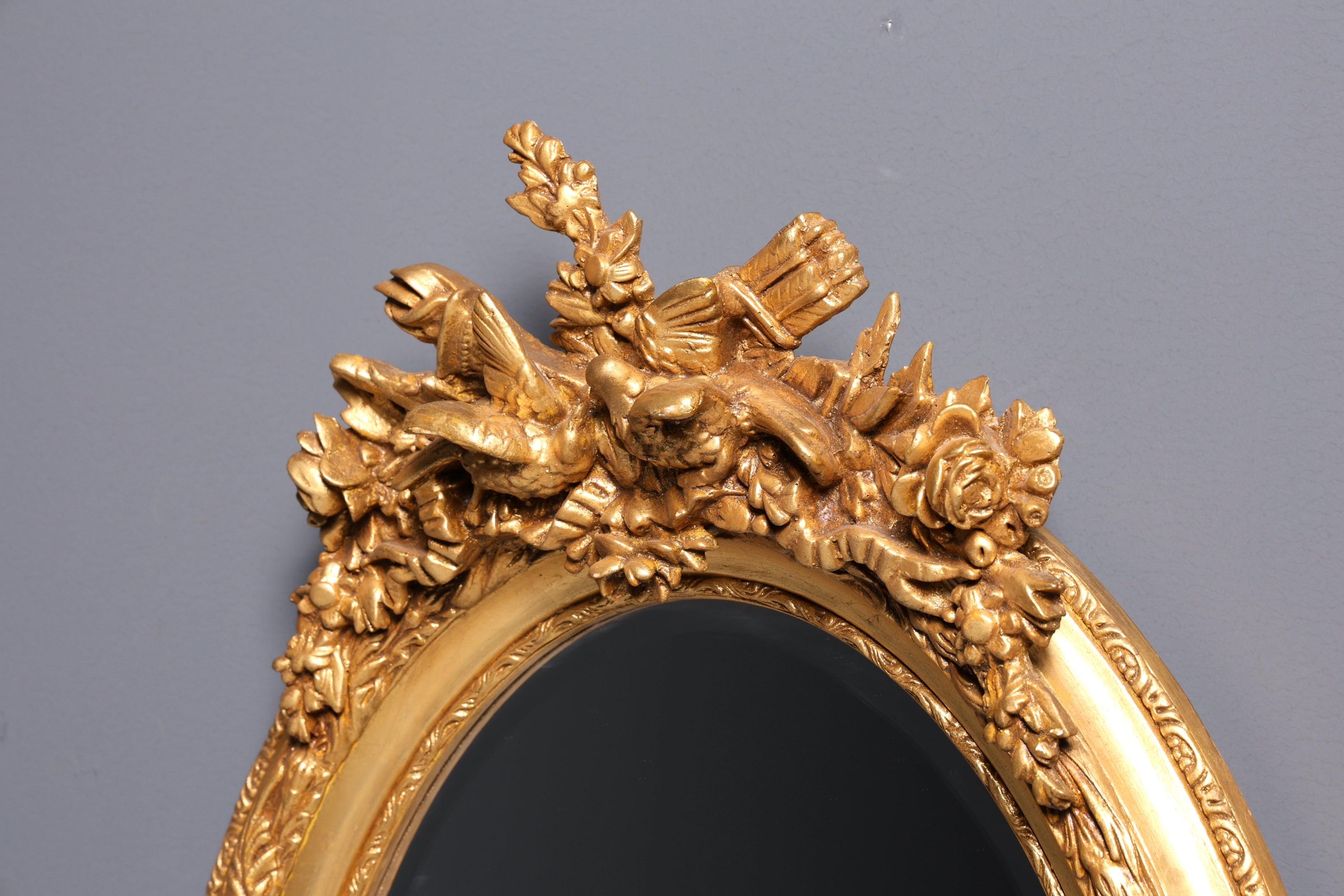 Noble oval splendor baroque style wall mirror ornaments gold mirror