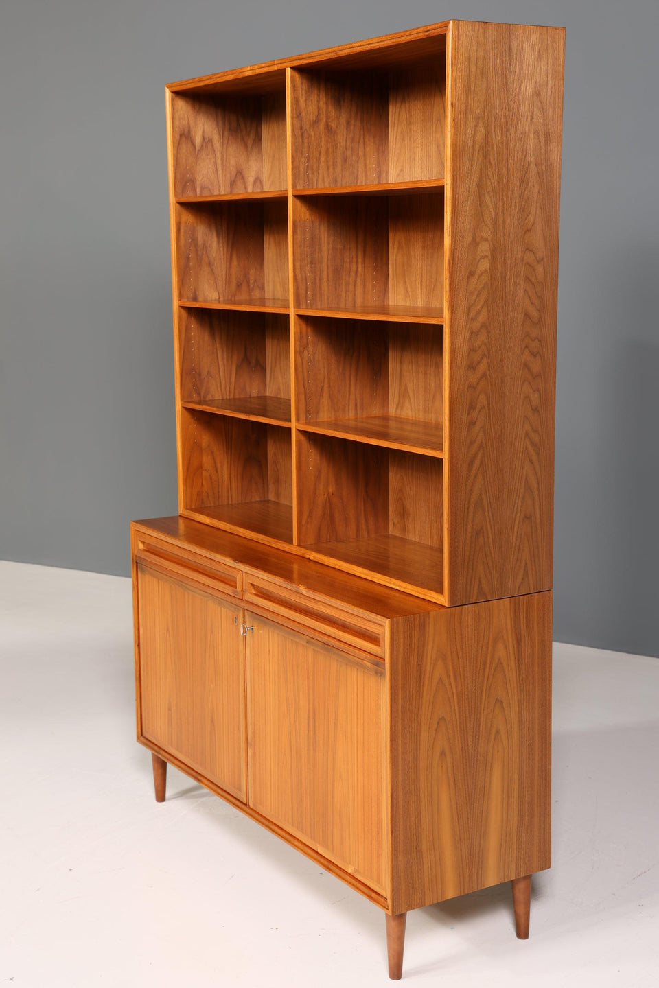 Simple Mid Century Bookcase Danish Design Cabinet Retro Chest of Drawers "Made in Denmark" Shelf 60s