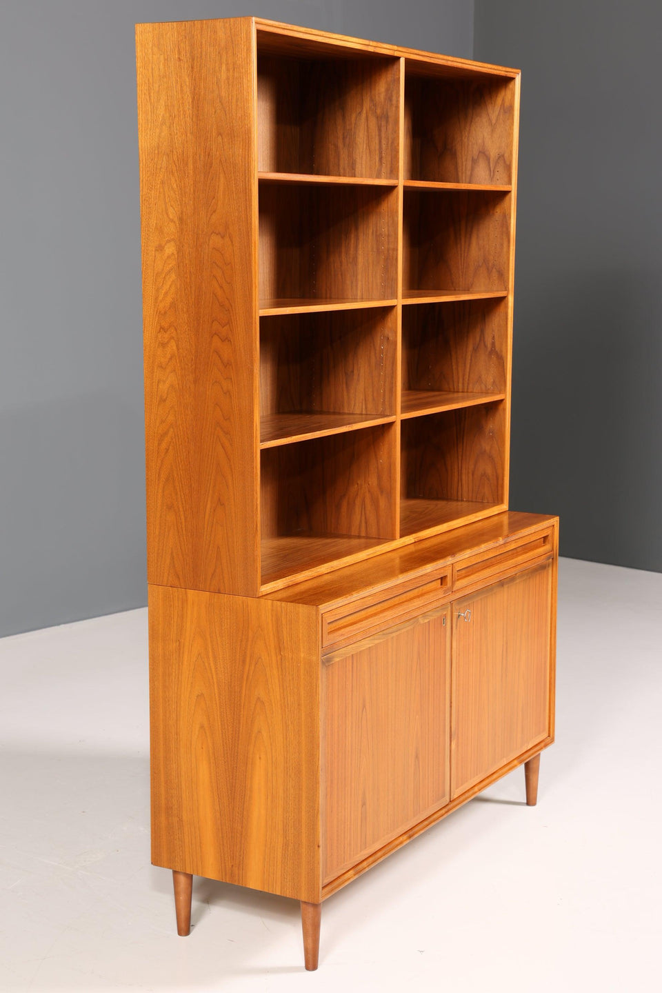 Simple Mid Century Bookcase Danish Design Cabinet Retro Chest of Drawers "Made in Denmark" Shelf 60s