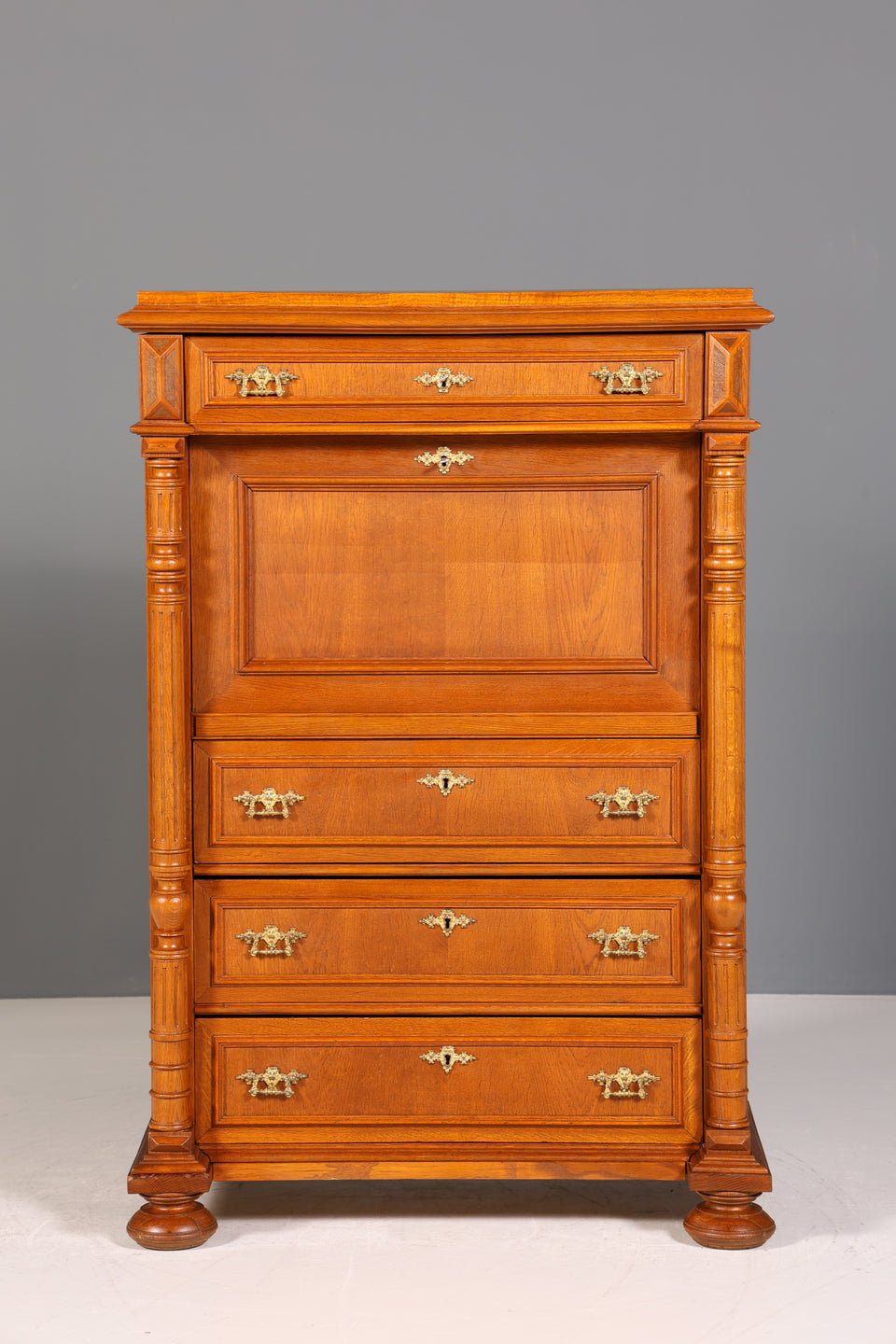 Stilvoller Gründerzeit Sekretär Vertiko Highboard Louis Philippe Kommode um 1880