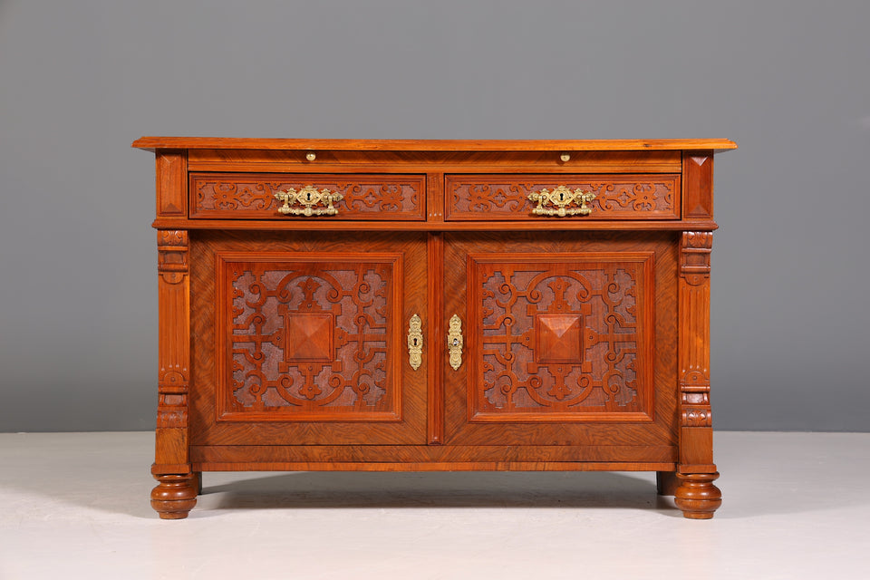 Wunderschöner Gründerzeit Schrank Antik Nussbaum Kommode um 1890 Sideboard