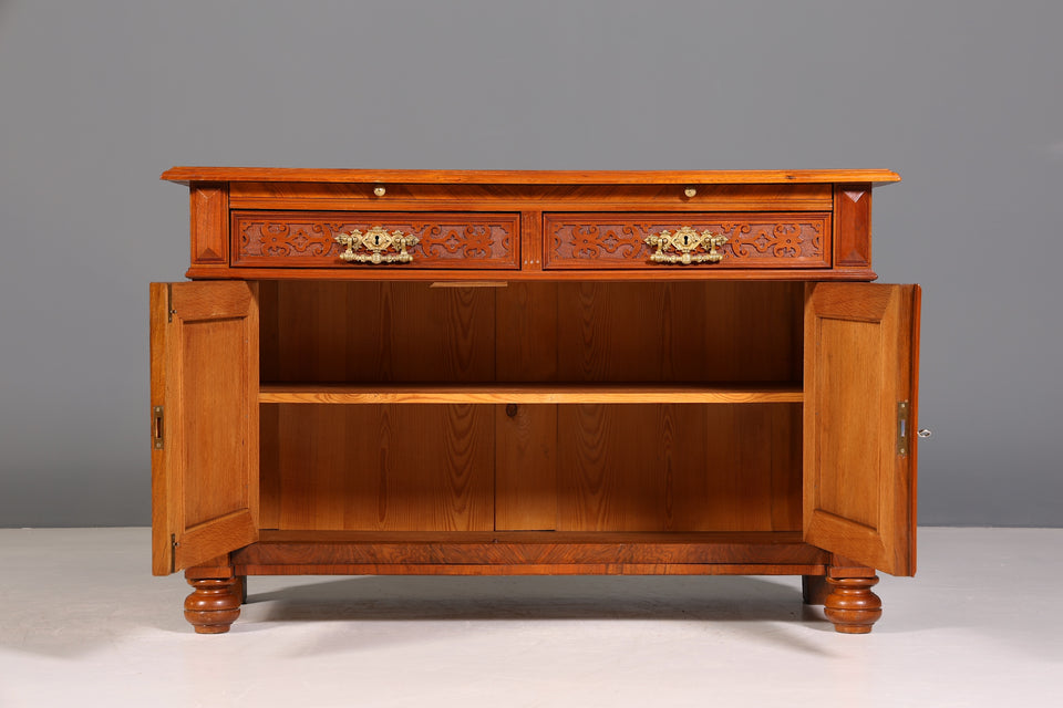 Wunderschöner Gründerzeit Schrank Antik Nussbaum Kommode um 1890 Sideboard