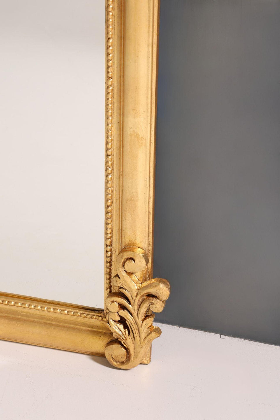 Stylish splendor baroque style standing mirror antique style gold ornament hall mirror