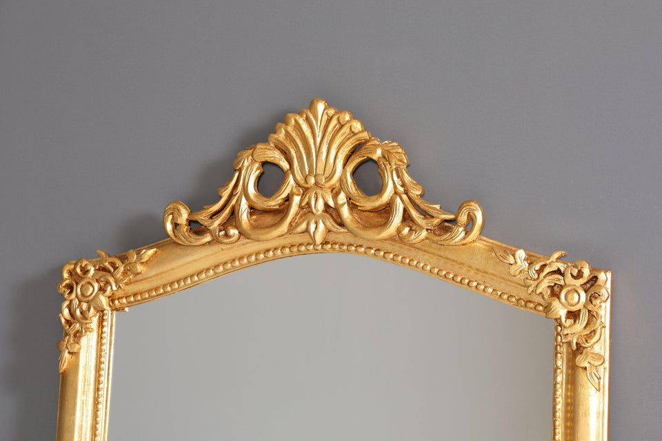 Stylish splendor baroque style standing mirror antique style gold ornament hall mirror